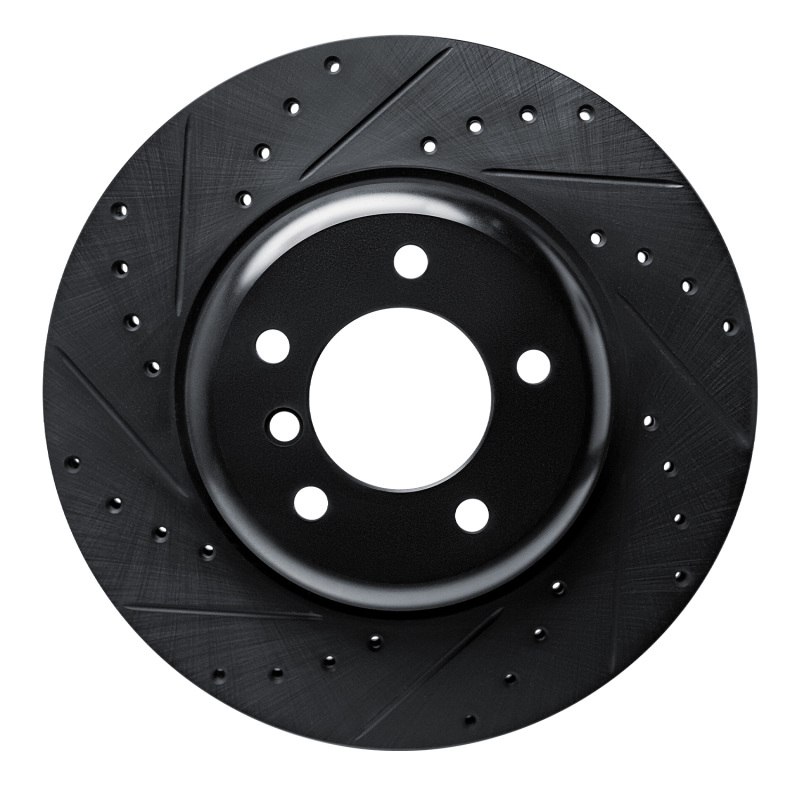 BMW Z4 Brake Rotor (1) - Front Left - R1 Concepts - Drilled & Slotted - Black - `09-`16